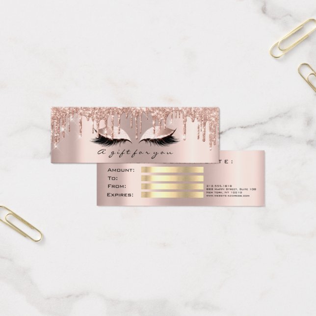 Gift Certificate Drips Rose Gold Lash Makeup Small (Office)