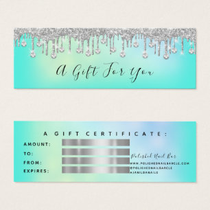 Gift Certificate Drips Silver Nail Bar Small