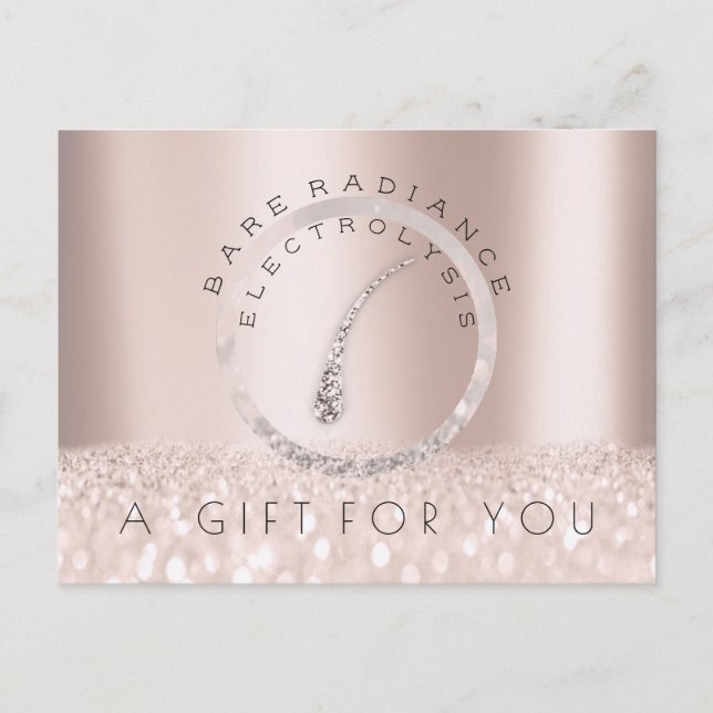 Gift Certificate Electrolysis Hair Removal Gray1 Postcard (Front)