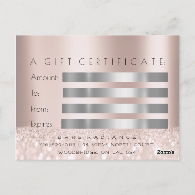 Gift Certificate Electrolysis Hair Removal Grey Postcard (Back)