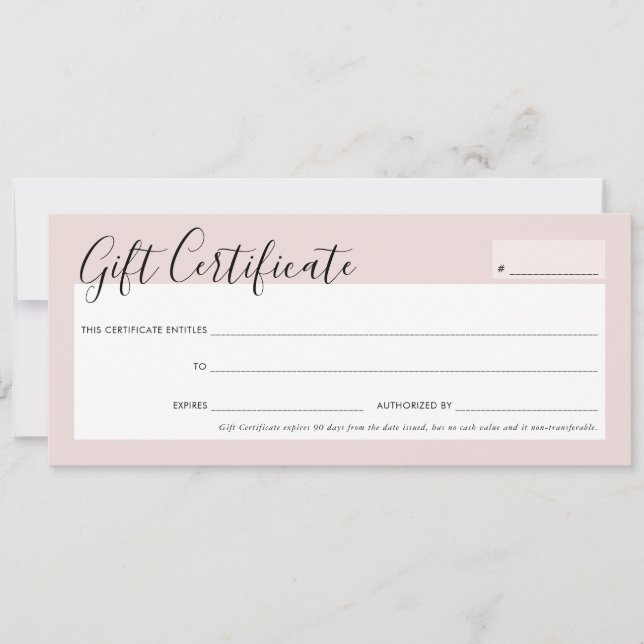 GIFT CERTIFICATE elegant chic pink rose gold Invit Invitation (Front)