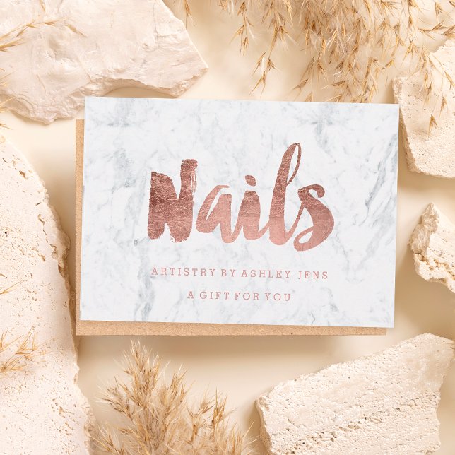 Gift certificate faux chic rose gold Nails marble (Creator Uploaded)