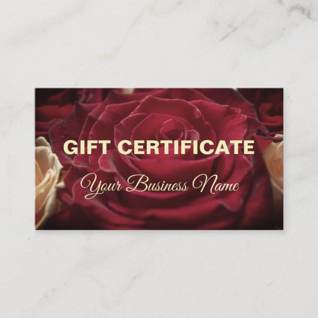 Gift certificate, gift business card (Front)