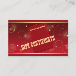 Gift certificate, gift business card