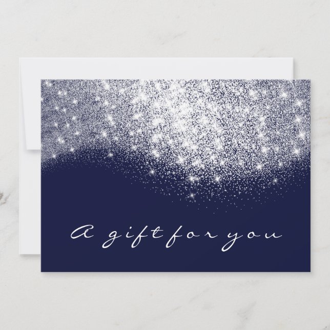 Gift Certificate Glitter Silver Grey Blue Navy (Front)