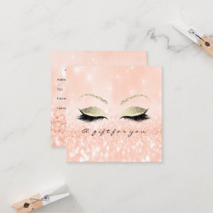 Gift Certificate Gold Glitter Lashes Peach Makeup