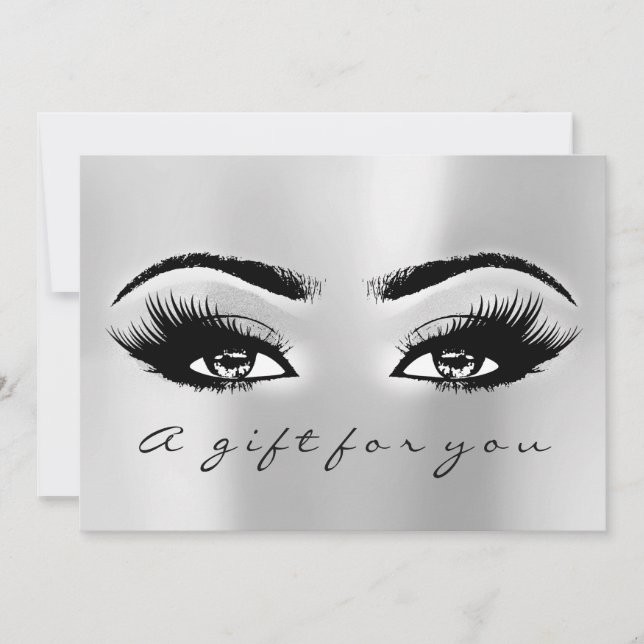 Gift Certificate Grey Silver Lash Beauty Makeup (Front)