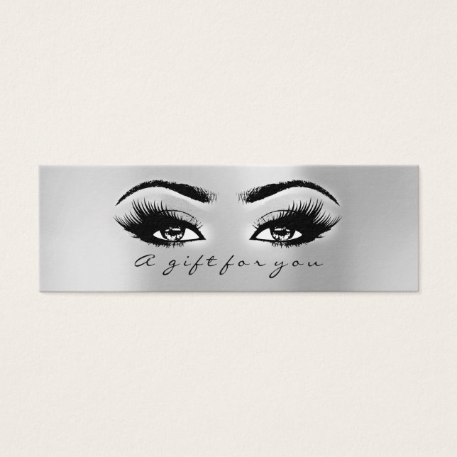 Gift Certificate Grey Small ! Lashes Makeup Artist (Front)