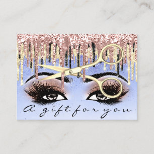Gift Certificate Hairdresser Blue  Lash  Makeup