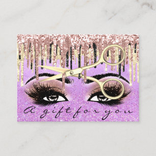 Gift Certificate Hairdresser Glitter Lash  Makeup