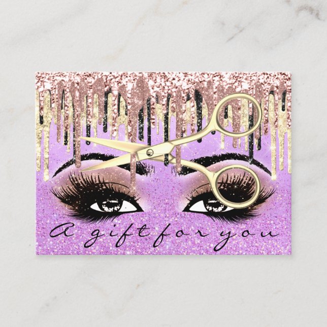 Gift Certificate Hairdresser Glitter Lash  Makeup (Front)