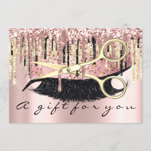 Gift Certificate Hairdresser Makeup Lash Gold Lux Invitation