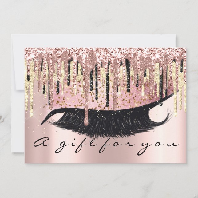 Gift Certificate Hairdresser Makeup Lash Gold VIP Invitation (Front)