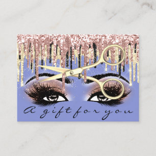 Gift Certificate Hairdresser Rose Blue Gold Makeup