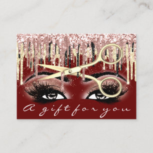 Gift Certificate Hairdresser Rose Burgundy Drips