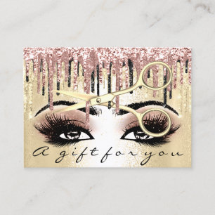 Gift Certificate Hairdresser Rose Gold Drip Makeup