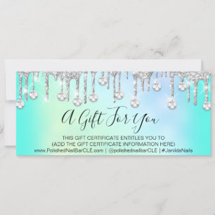 Gift Certificate Holograph Glitter Diamond Mint
