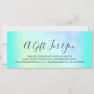 Gift Certificate Holograph Hairdresser Makeup Lash