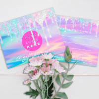 Gift Certificate Holograph Unicorn Pink Logo