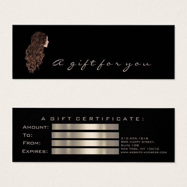 Gift Certificate Ivory Hairdresser Makeup Black (Front & Back)