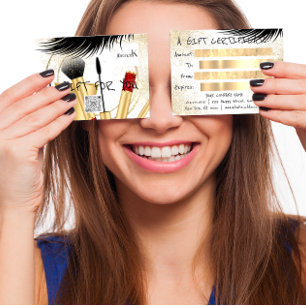 Gift Certificate Lash Makeup Aesthetic LogoQR Whit