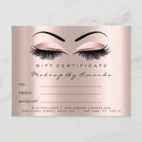 Gift Certificate Lashes Extension Makeup Brows