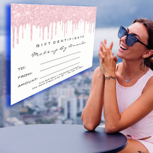 Gift Certificate Lashes Extension Makeup Pink Postcard