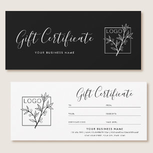 Gift Certificate Logo Script Minimalist Black