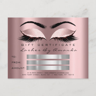 Gift Certificate Makeup Lash Microblading Postcard