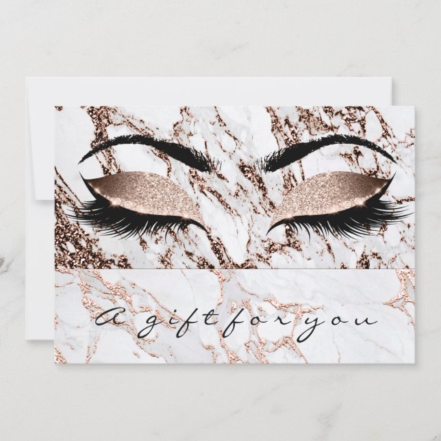 Gift Certificate Marble Copper Lash Beauty Makeup (Front)
