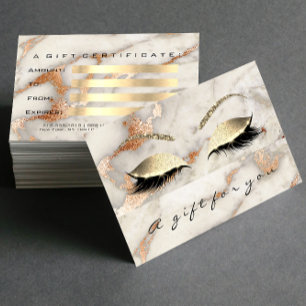 Gift Certificate Marble Copper Lashes Coral Makeup