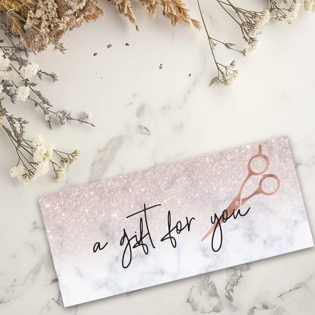 Gift Certificate Marble Rose Gold Scissors Hair (Creator Uploaded)