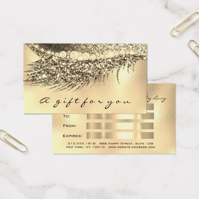 Gift Certificate Metallic Gold Lash Glam Makeup (Office)