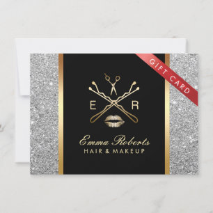 Gift Certificate Modern Silver Glitter Hair Makeup