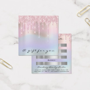 Gift Certificate Pink Blue Holograph Lashes Square