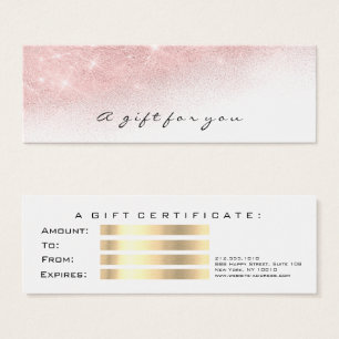 Gift Certificate Pink Gold Lashes Makeup Ombre