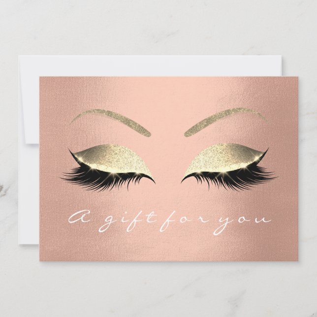 Gift Certificate Pink Rose Gold Lash Beauty Silk (Front)