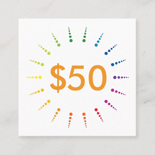 gift certificate rainbowBurst (Front)