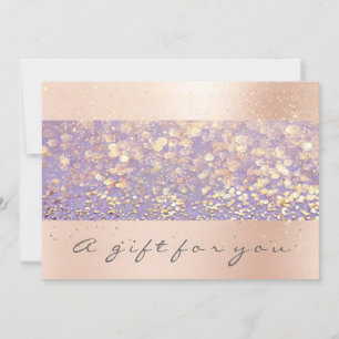 Gift Certificate Rose Gold Confetti Purple Sparkl