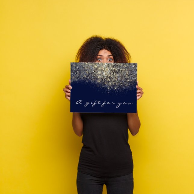 Gift Certificate Sepia Gold Glitter Blue Navy Glam (Gift Certificate Sepia Gold Glitter Blue Navy Glam)