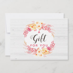 Gift Certificate Shabby Chic Roses & Rustic Floral