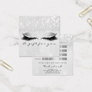 Gift Certificate Silver Glitter Lashes Makeup Grey