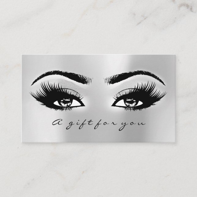 Gift Certificate Silver Grey Grey Lashes Makeup (Front)