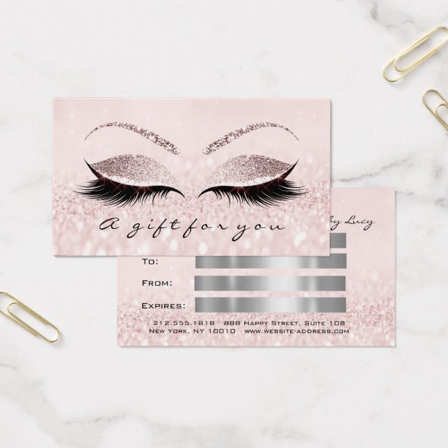 Gift Certificate Silver Pink Lash Extension Makeup (Office)