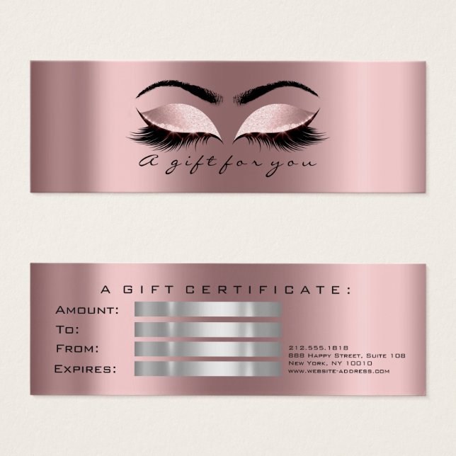 Gift Certificate Small Lashes Makeup Spark Grey (Front & Back)