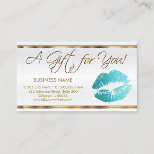 Gift Certificate Teal Lipstick Business - Satin