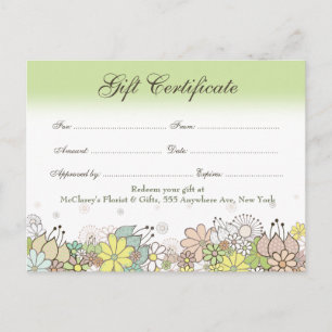 Gift Certificate Voucher Store Business Postcard