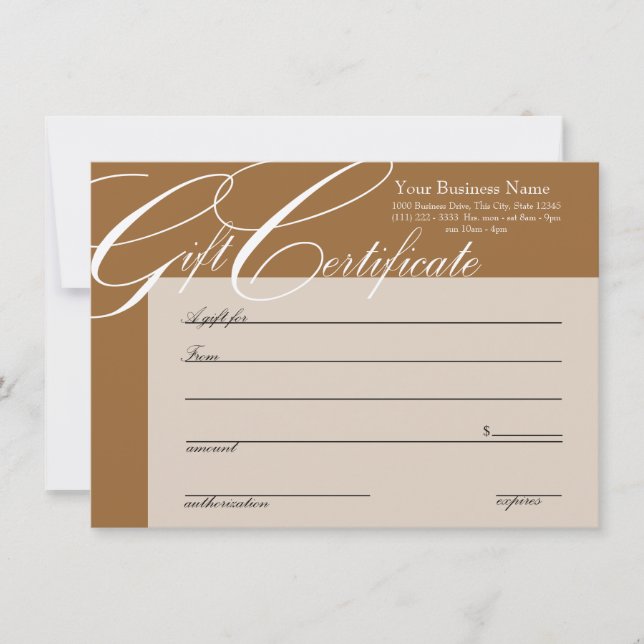 Gift Certificate with Colour Change (Front)
