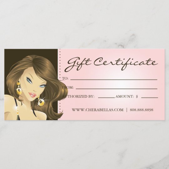 Gift Certificates Hair Salon Pretty Woman Pink Zazzle Com Au