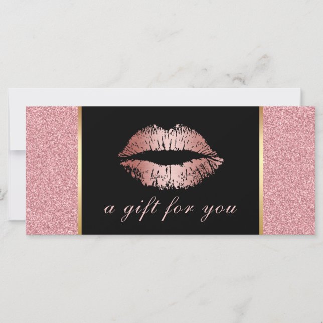 Gift Certificates | Rose Gold Glitter Lips Salon (Front)